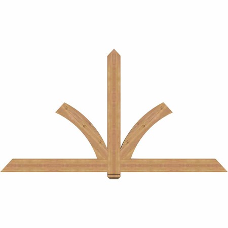 Ekena Millwork Redmond Smooth Timber Gable Bracket, Western Red Cedar, 96"W x 52"H x 3 1/2"D x 5 1/2"F, 13/12 Pitch GBW096X52X0406RED00SWR